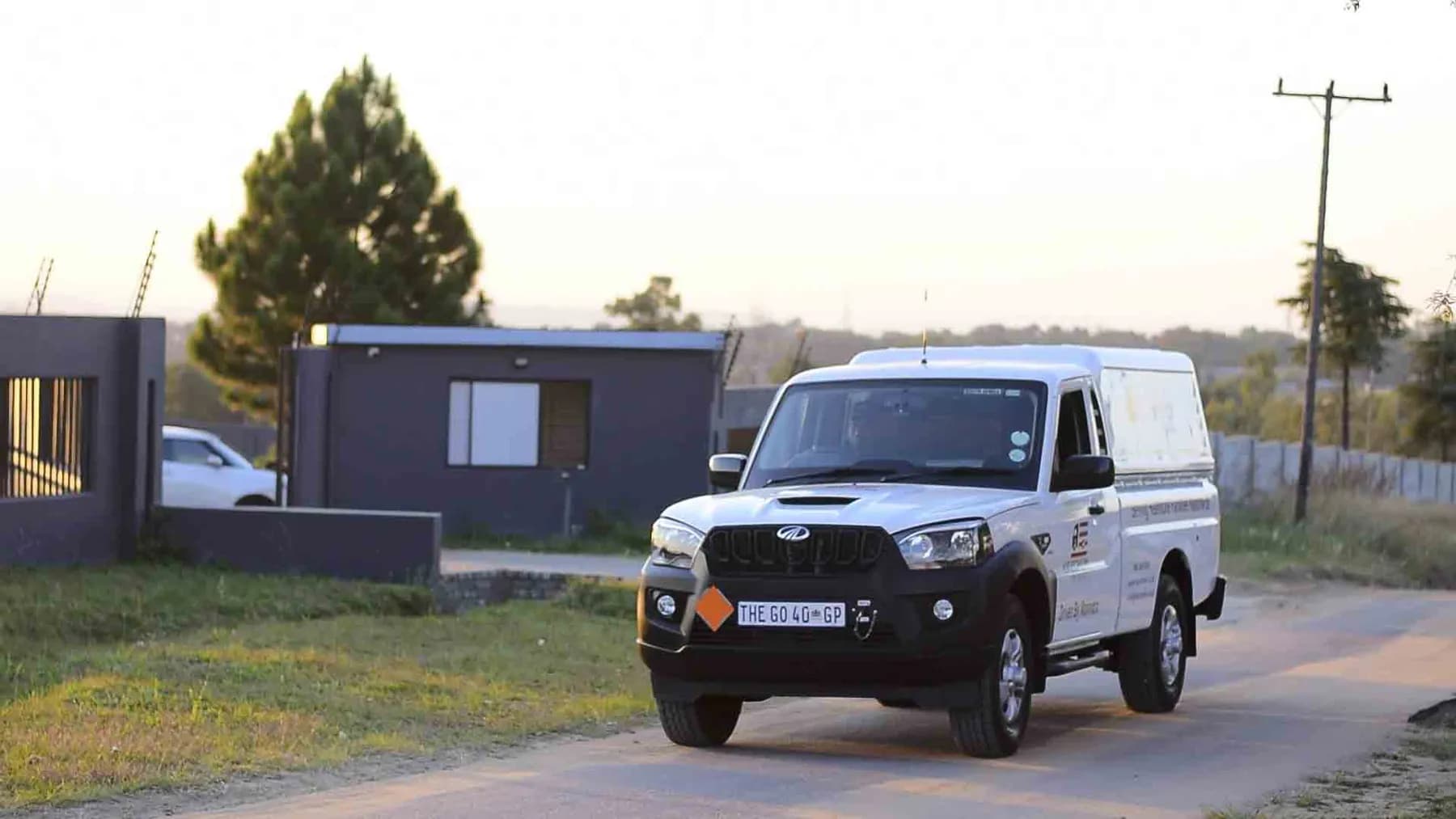 Hazchem bakkie arriving at the Centurion yard