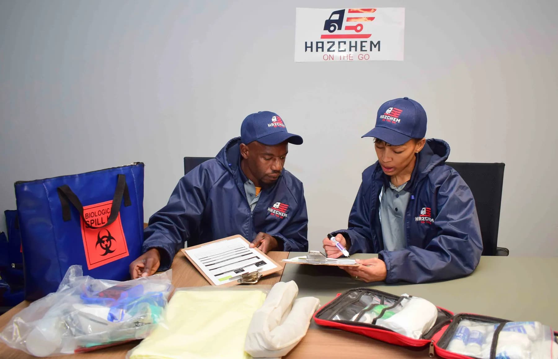 Crew training with insulated specimen kits and biohazard bags